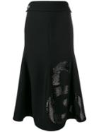 Victoria Beckham Sequin Panel Skirt - Black