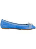 Anna Baiguera Embellished Buckle Ballerinas - Blue