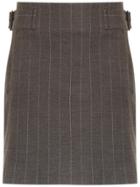 Egrey Side Buckles Straight Skirt - Brown