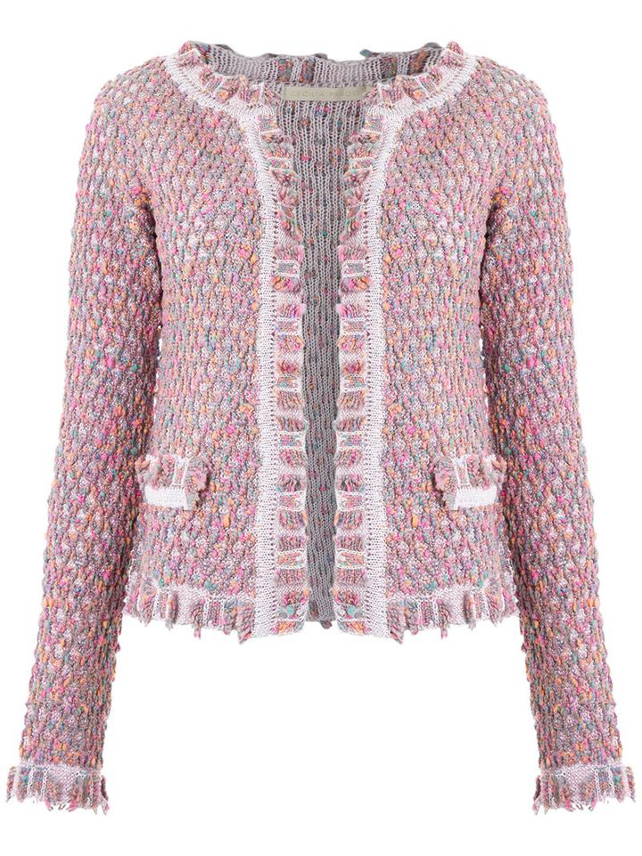 Knit Cardigan - Women - Acrylic/lurex/polyamide - P, Purple, Acrylic/lurex/polyamide, Cecilia Prado