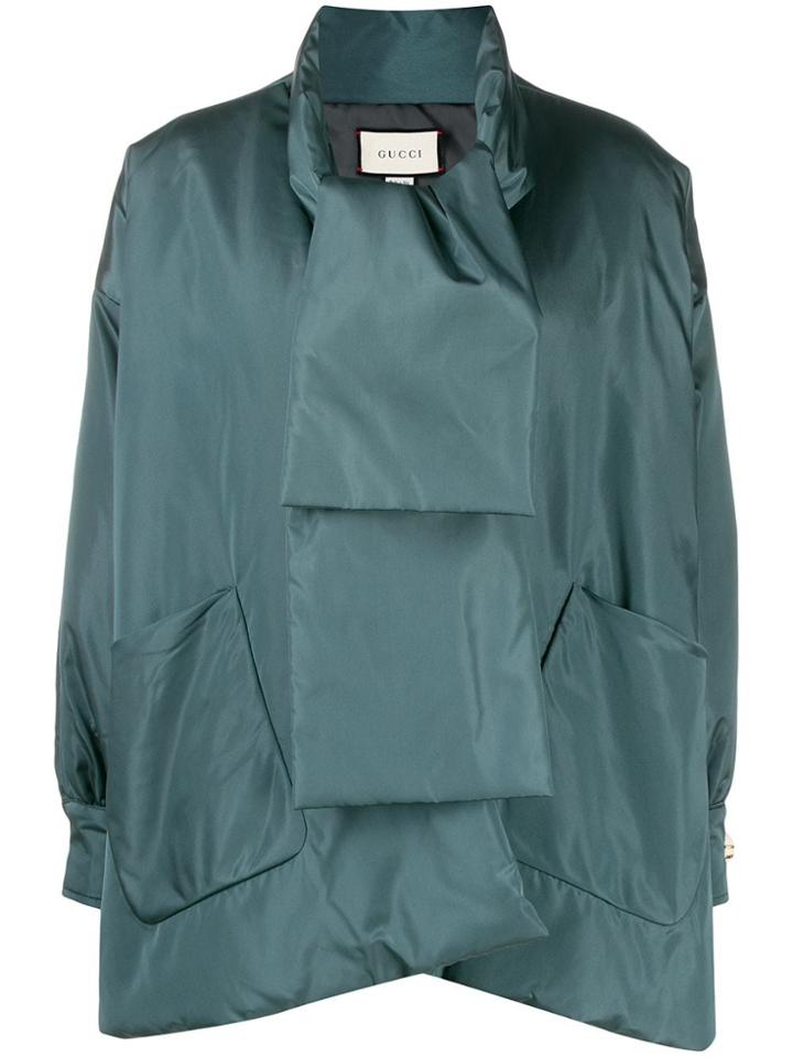 Gucci Oversized Tie Detail Jacket - Blue