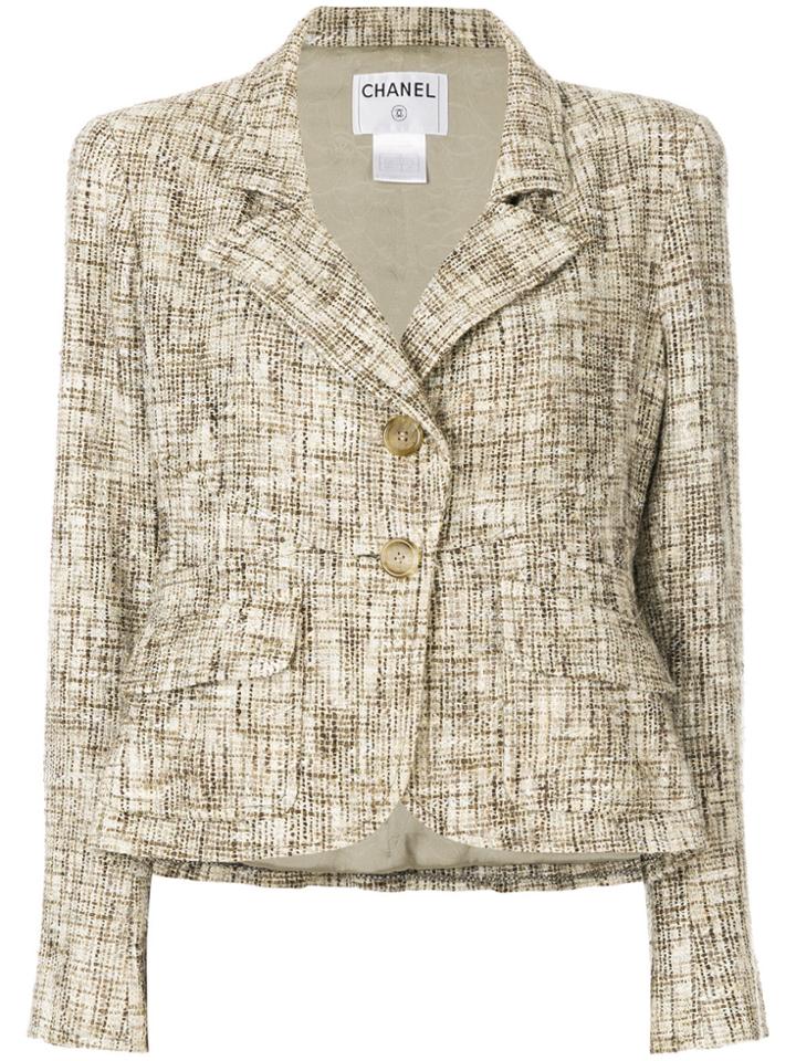 Chanel Vintage Tweed Effect Blazer - Nude & Neutrals
