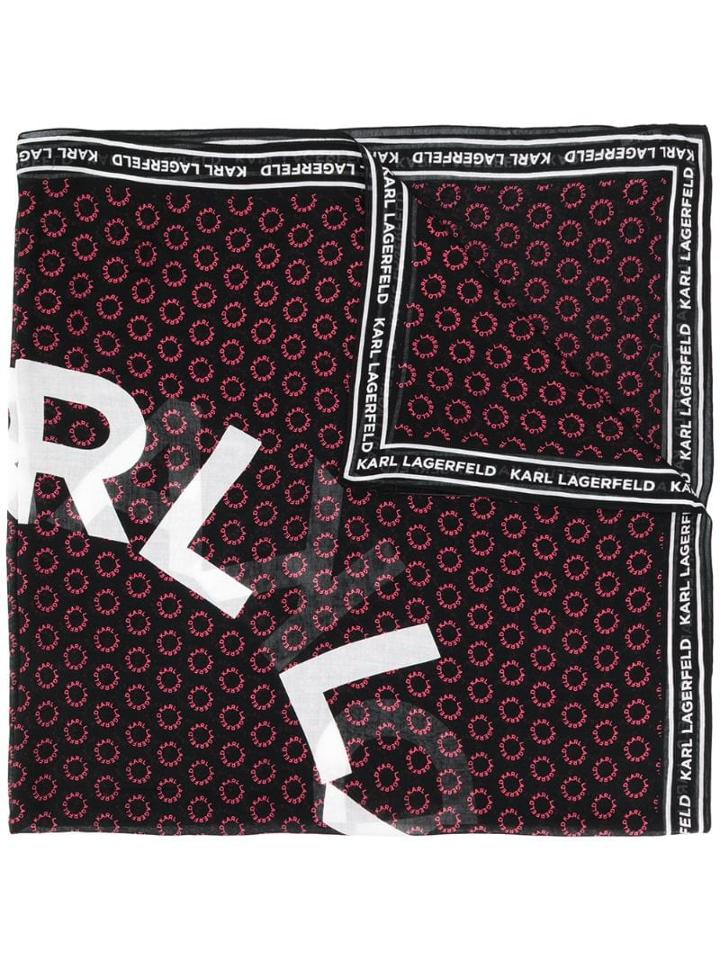 Karl Lagerfeld Logo Print Scarf - Black