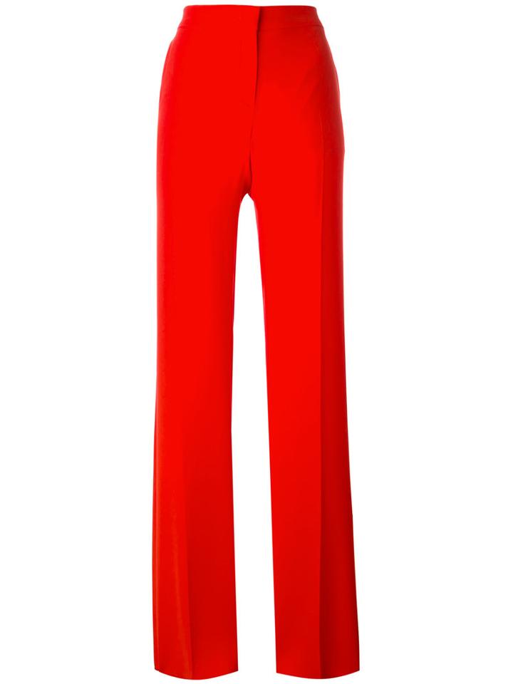 Straight Leg Trousers - Women - Polyester/triacetate - 44, Red, Polyester/triacetate, Max Mara Studio