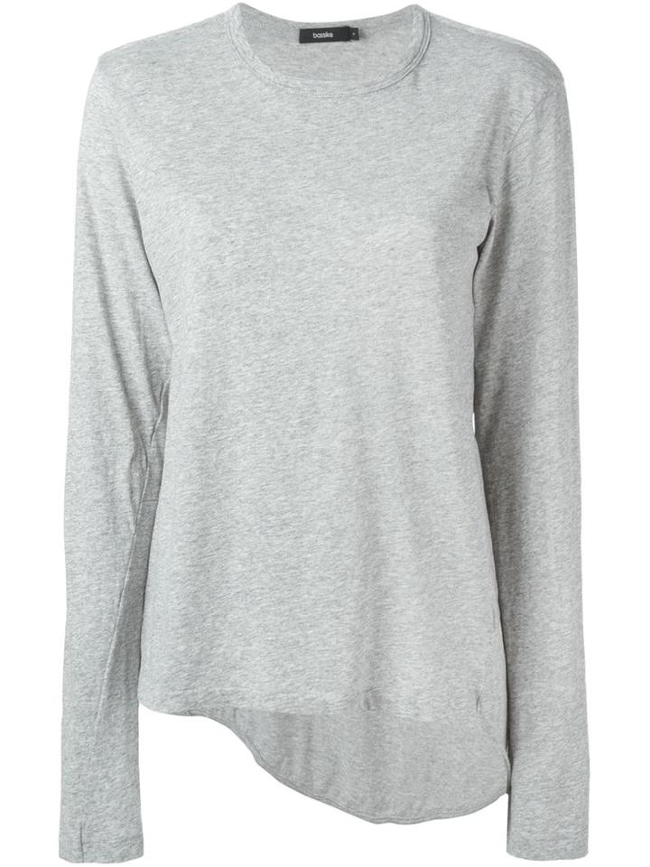 Bassike Long Sleeve T-shirt, Women's, Size: Large, Grey, Organic Cotton