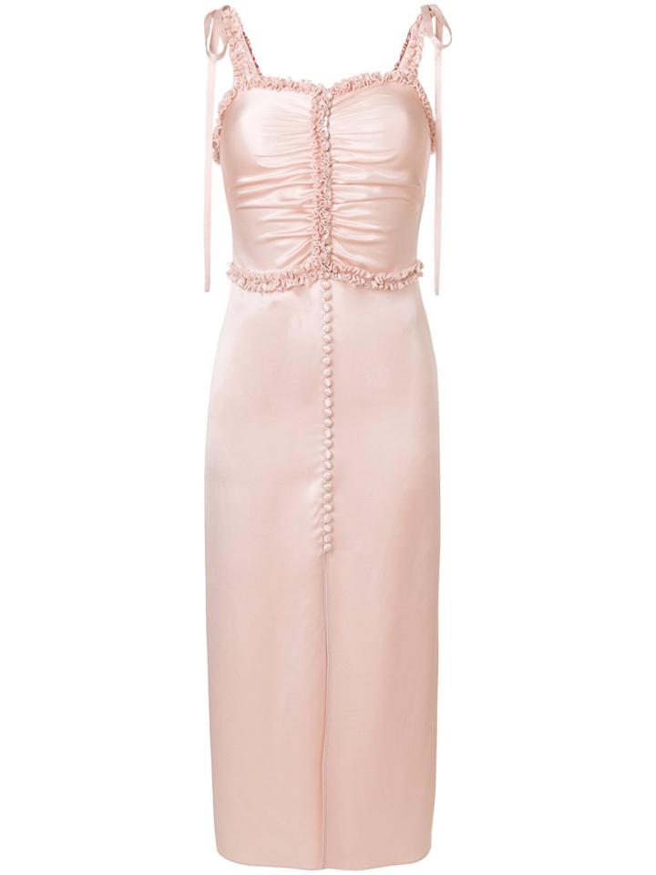 Magda Butrym Ruffle-trim Midi Dress - Pink & Purple