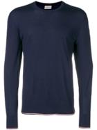 Moncler Logo Patch Fine Sweater - Blue
