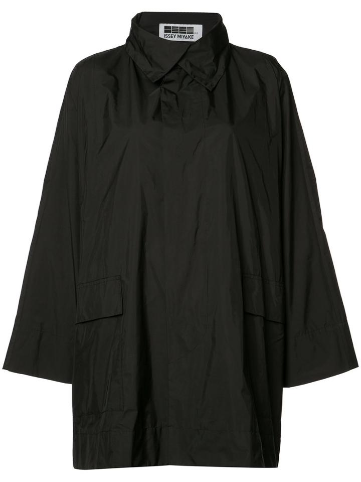 Issey Miyake Classic Short Raincoat, Women's, Size: 2, Black, Polyester