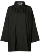 Issey Miyake Classic Short Raincoat, Women's, Size: 2, Black, Polyester