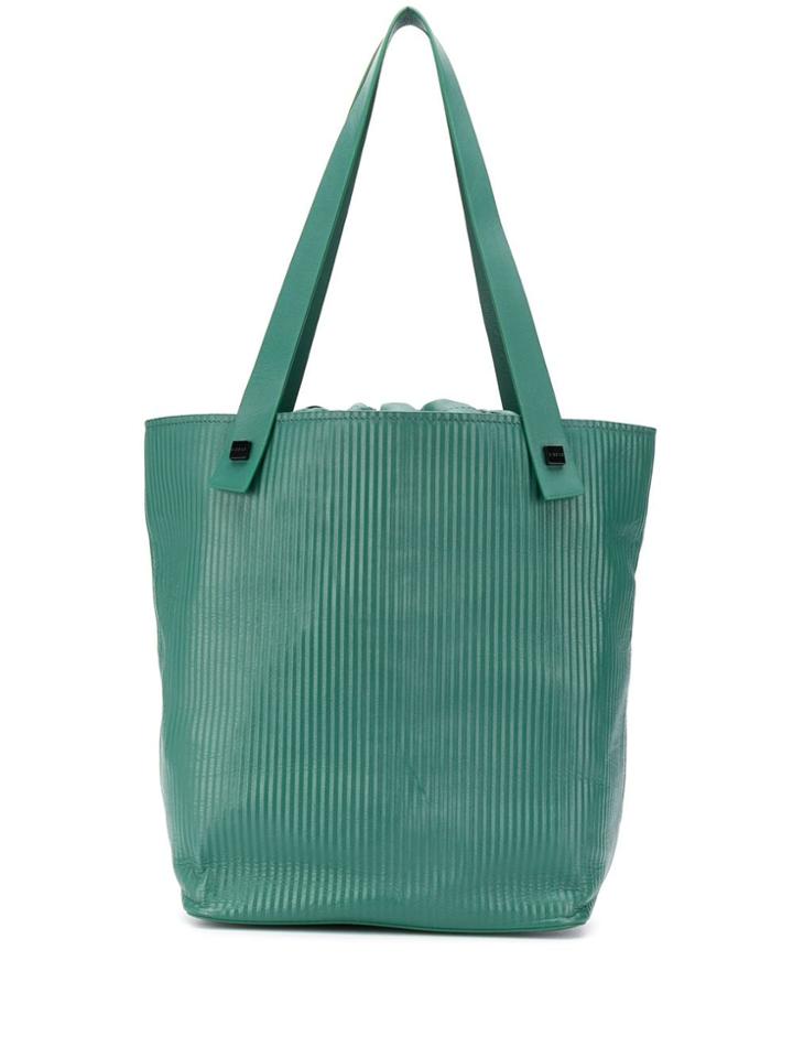 Visone Ribbed Effect Tote Bag - Green