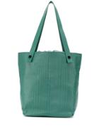 Visone Ribbed Effect Tote Bag - Green