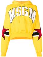 Msgm Star Patch Logo Hoodie - Yellow