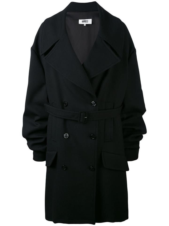 Oversized Coat - Women - Polyester/spandex/elastane/viscose/virgin Wool - 42, Black, Polyester/spandex/elastane/viscose/virgin Wool, Mm6 Maison Margiela