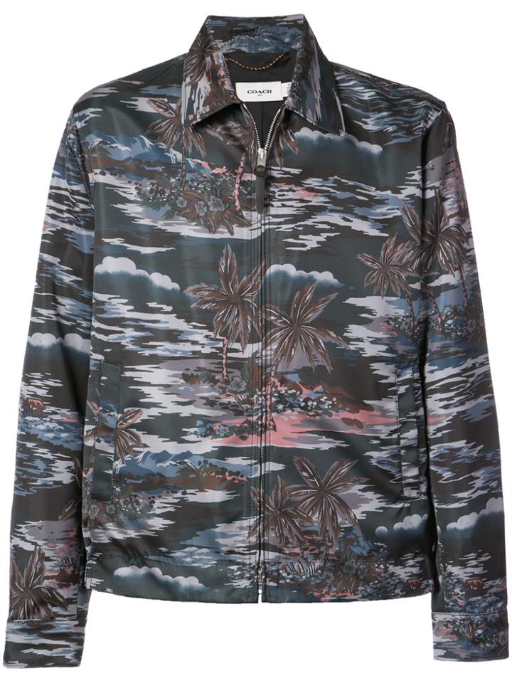 Coach Hawaiian Print Skater Jacket - Grey