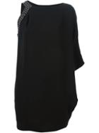 Saint Laurent Draped One Shoulder Dress, Women's, Size: 36, Black, Viscose/silk
