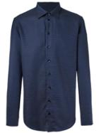Armani Collezioni Micro Print Shirt, Men's, Size: Large, Blue, Cotton