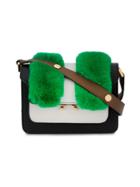 Marni Small Trunk Rabbit Fur Shoulder Bag - Green