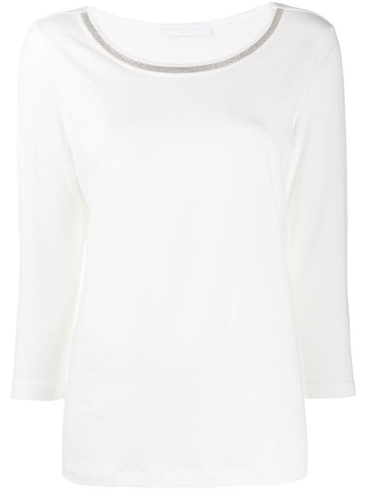 Fabiana Filippi Embellished Neckline Shirt - White