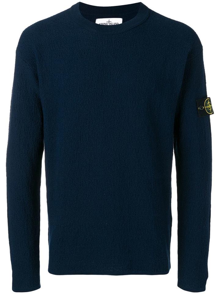 Stone Island Textured Knit Jumper - Blue