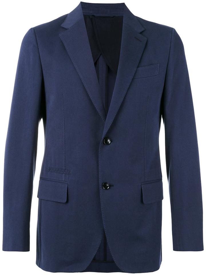 Ermenegildo Zegna Two-button Jacket, Men's, Size: 48, Blue, Cotton/cupro