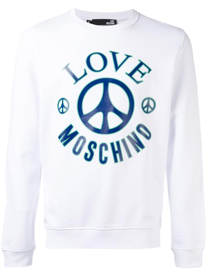 Love Moschino - Logo Print Sweatshirt - Men - Cotton - S, White, Cotton