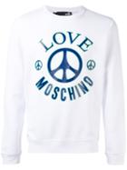 Love Moschino - Logo Print Sweatshirt - Men - Cotton - S, White, Cotton