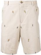 Kenzo - Badge Embroidered Chino Shorts - Men - Cotton - 54, Nude/neutrals, Cotton