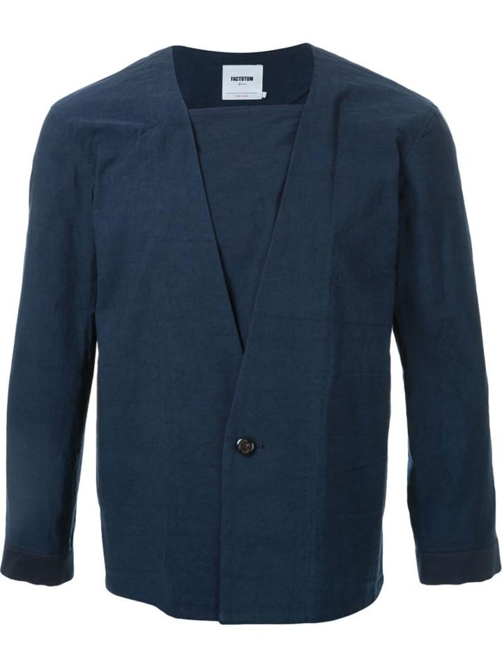 Factotum Single Button V-neck Shirt