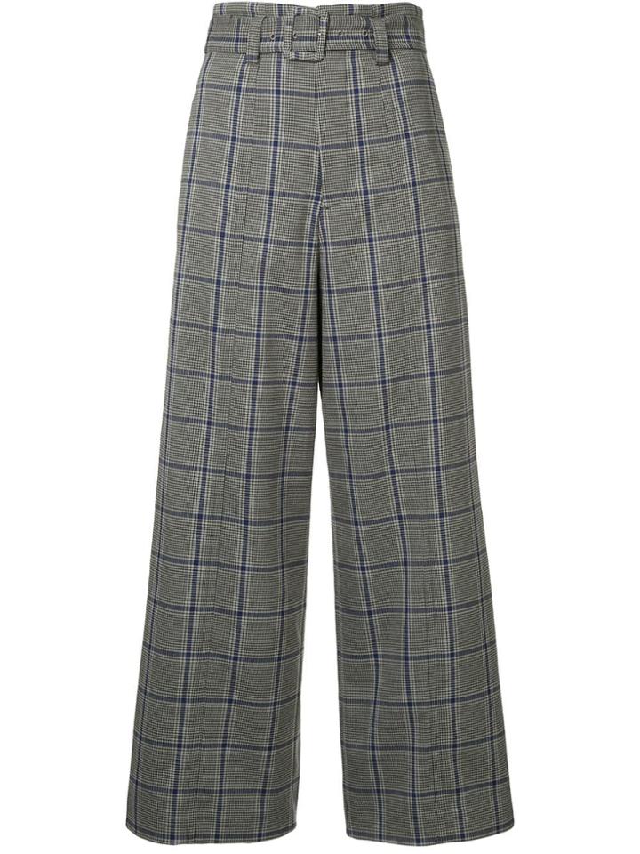 G.v.g.v. Plaid Wide Leg Trousers - Grey