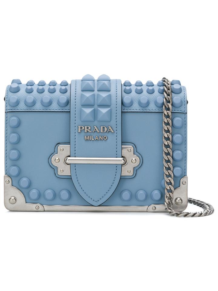 Prada Cahier Studded Mini Bag - Blue