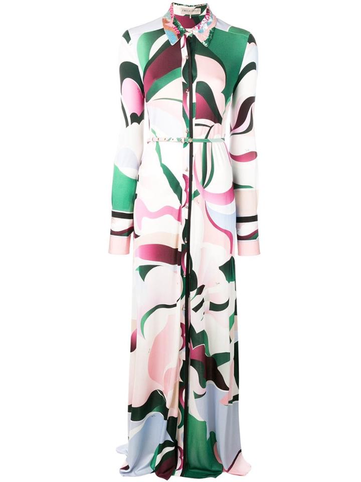 Emilio Pucci Long Shirt Dress - Pink & Purple