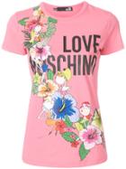 Love Moschino Front Logo T-shirt - Pink & Purple