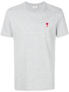 Ami Alexandre Mattiussi Crewneck T Shirt Red Ami De Coeur Embroidery -