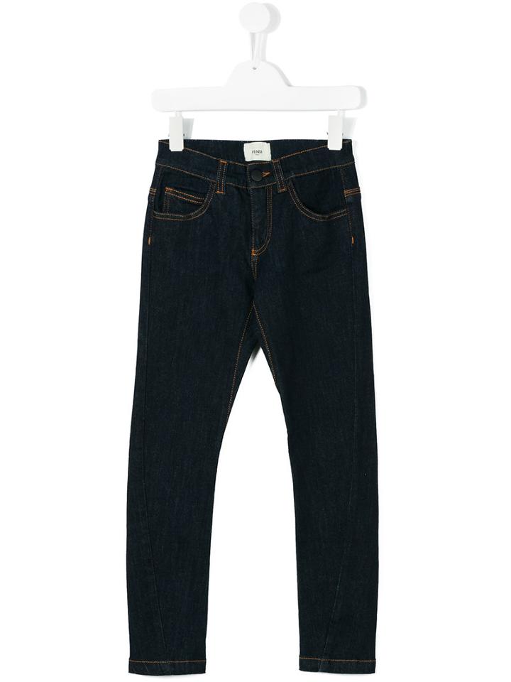 Fendi Kids - Slim-fit Jeans - Kids - Cotton/spandex/elastane - 12 Yrs, Blue