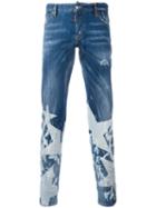 Dsquared2 Star Print Jeans, Men's, Size: 48, Blue, Cotton/polyester/spandex/elastane
