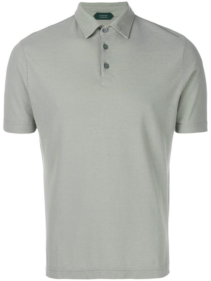 Zanone Button Polo Shirt - Grey