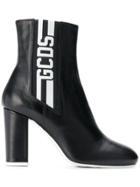 Gcds Side Logo Stripe Ankle Boots - Black
