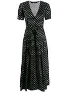 Andamane Polka Dot Midi Dress - Black