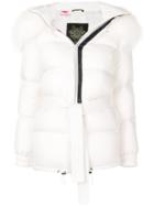 Mr & Mrs Italy Belted Puffer Jacket - White