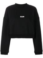 Msgm Cropped Logo Sweatshirt - Black