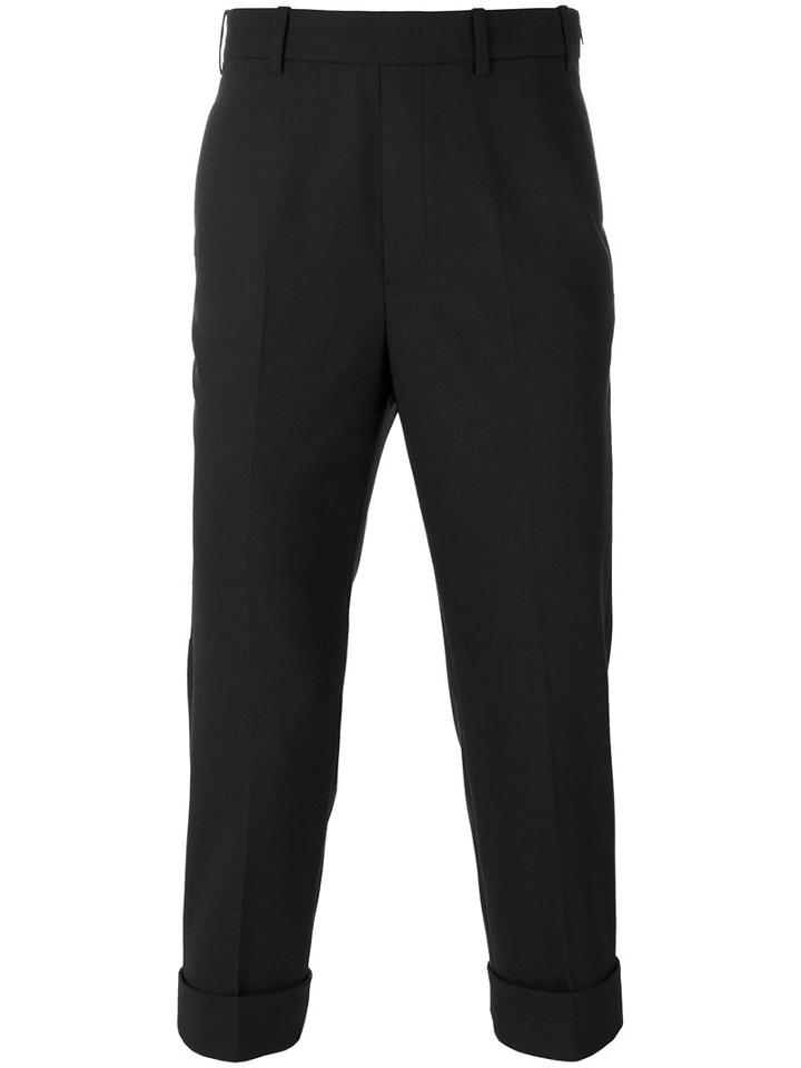 Neil Barrett Cropped Trousers, Women's, Size: 40, Black, Polyester/spandex/elastane/virgin Wool