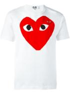 Comme Des Garçons Play Embroidered Heart Print T-shirt, Men's, Size: Xl, White, Cotton