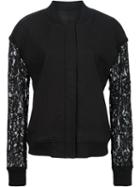 Thomas Wylde Lace-sleeve Pine Jacket, Women's, Size: 8, Black, Cotton/spandex/elastane/tencel