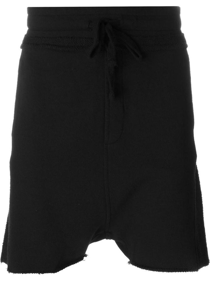 Thom Krom Drop-crotch Track Shorts, Men's, Size: Large, Black, Cotton