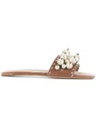 Miu Miu Pearl-embellished Velvet Sandals - Pink & Purple