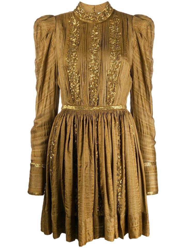 Ulla Johnson Philippa Sequined Pleated Dress - Green