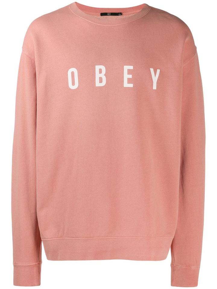 Obey Contrast Logo Sweatshirt - Pink