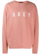 Obey Contrast Logo Sweatshirt - Pink