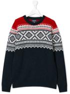 Woolrich Kids Teen Patterned Sweater - Blue