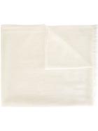 Eleventy Frayed Edge Scarf, Women's, White, Wool/viscose/polyester/cotton